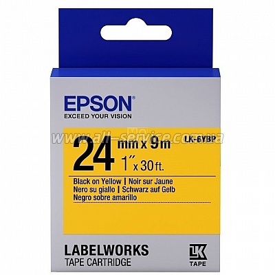  Epson LK6YBP LW-700 Pastel Blk/Yell 24mm/9m (C53S656005)