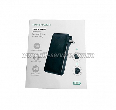   RAVPower 10050mAh Portable Charger with AC Plug (RP-PB066)