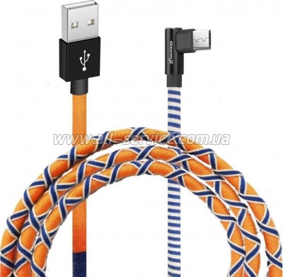 ���� ������ USB 2.0 AM to Micro 5P 1.0m Orange/Blue Grand-X (FM-08OB)