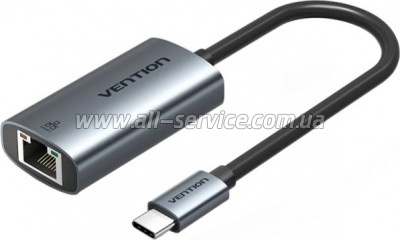 ������� USB-C to RJ45 Ethernet 1000Mbps black Vention (CFPHB)