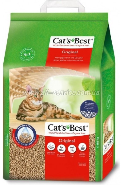 Наполнитель для туалета Cats Best Original Древесный комковочный 8.6 кг (20 л) (4002973189351) Наполнитель для туалета Cats Best Original Древесный комковочный 8.6 кг (20 л) (4002973189351)