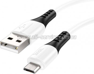 ���� ������ USB 2.0 AM to Micro 5P 1.0m 2.4A silicone X82 white HOCO (6931474768568)