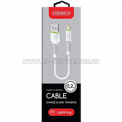   USB 2.0 AM to Lightning 0.2m CBFLEXL0 white Intaleo (1283126487439)