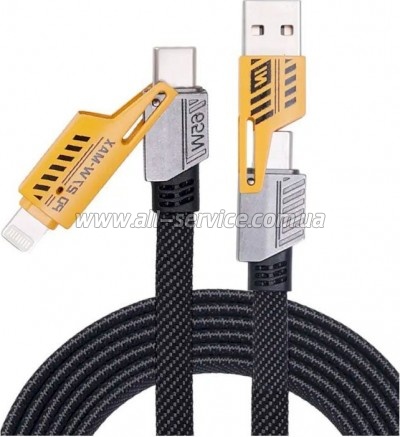 ���� ������ USB-C + USB-A to Lightning+USB-C 1.0m 65W X207 black WUW (6972573336524)