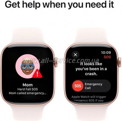 - Apple Watch Series 10 GPS 46mm Rose Gold Aluminium Case with Light Blush Sport Band - S/M (MWWT3QH/A)
