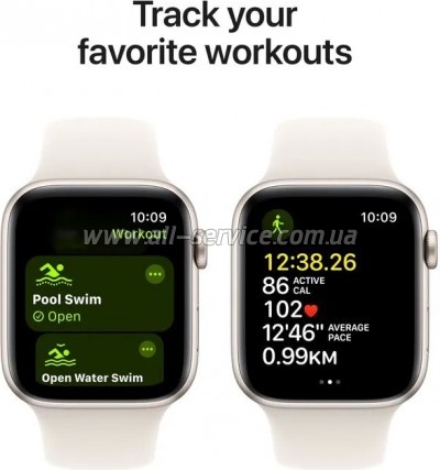 - Apple Watch SE 2024 GPS 44mm Starlight Aluminium Case with Starlight Sport Band - S/M (MXEU3QH/A)