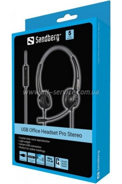 �������� Sandberg Office Headset Pro Stereo USB Black (126-13)