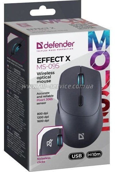  Defender Effect X MS-095 Wireless Black (52095)