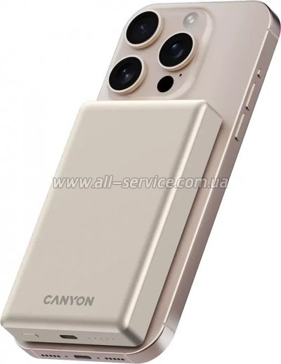 ������� ������������� Canyon 10000mAh OnPower 510 slim Magsafe PD/ 20W Beige (CNS-CPB510BE)
