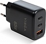 Зарядное устройство Vinga GaN 65W PD+QC (VCPCHCCA65B) Зарядное устройство Vinga GaN 65W PD+QC (VCPCHCCA65B)