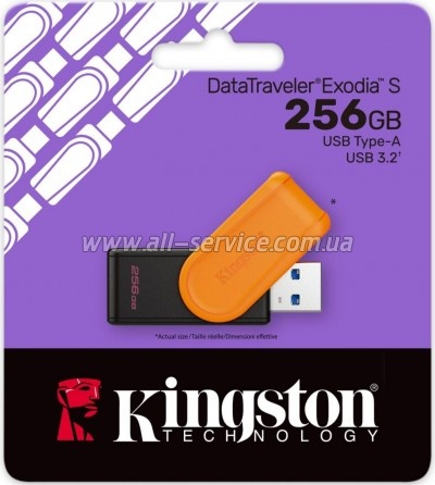 ������ Kingston 256GB DataTraveler Exodia S Black/Orange USB 3.2 (DTXS/256GB)