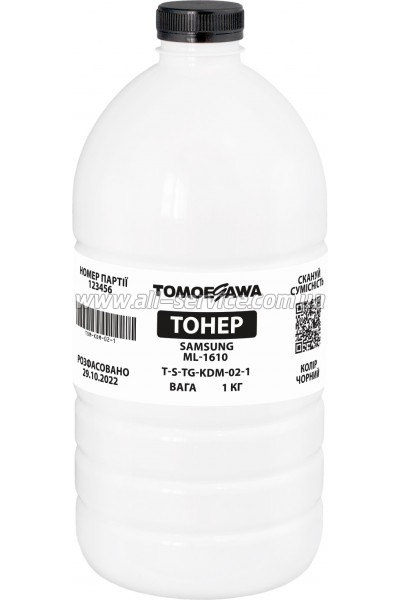 Тонер Tomoegawa Samsung ML-1610 бутль 1кг Black (TSM-KDM-02-1) Тонер Tomoegawa Samsung ML-1610 бутль 1кг Black (TSM-KDM-02-1)