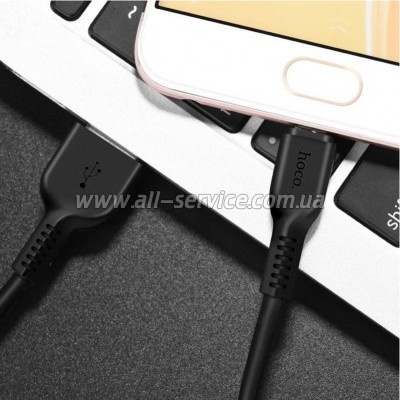 ���� ������ USB 2.0 AM to Micro 5P 2.0m 2A PVC X20 black HOCO (6957531068884)