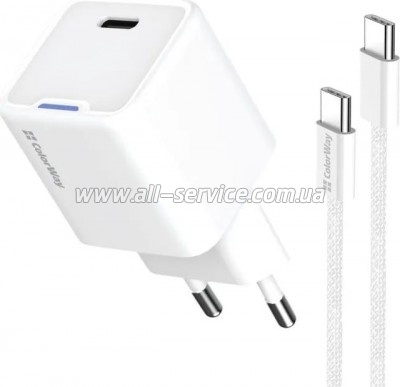 �������� ������� ColorWay GaN Mini 25W PD (CW-CHS052PDC-WT)