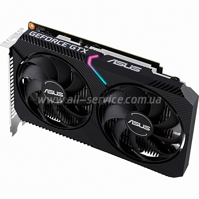  ASUS GeForce GTX1650 4096Mb DUAL OC D6 MINI (DUAL-GTX1650-O4GD6-MINI)