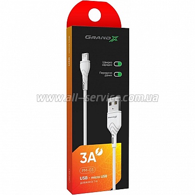   USB 2.0 AM to Micro 5P 1.0m Grand-X (PM-03B)