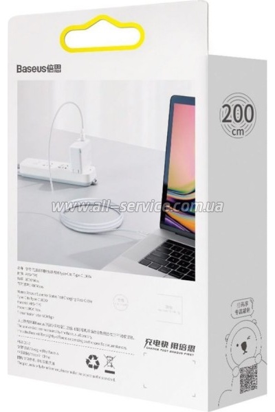 ���� ������ USB-C to USB-C 1.0m 100W white Baseus (CATYS-B02)