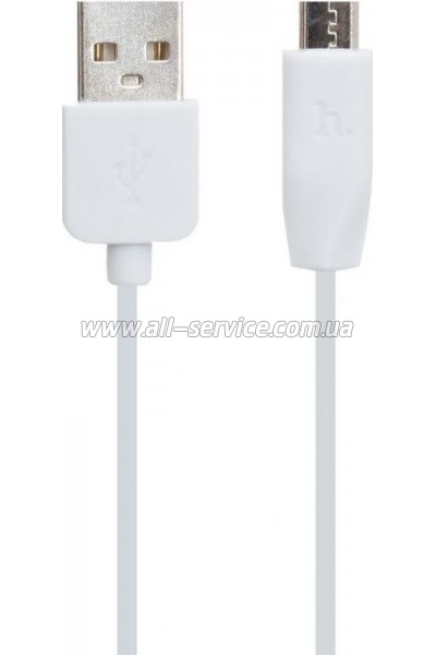 ���� ������ USB 2.0 AM to Micro 5P 1.0m 2.4A PVC X1 white HOCO (6957531032038)
