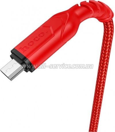 ���� ������ USB 2.0 AM to Micro 5P 1.0m 2.4A nylon X59 red HOCO (6931474744906)