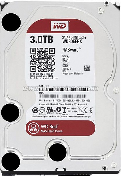  3TB WD 3.5 SATA 3.0 IntelliPower 64MB Red (WD30EFRX)