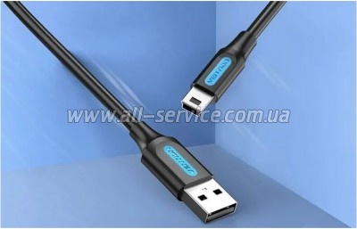 ���� ������ USB 2.0 AM to Mini 5P 0.5m black Vention (COMBD)