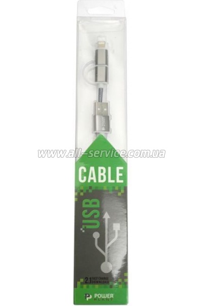  PowerPlant Quick Charge 2A 2--1 USB 2.0 AM - Lightning/Micro 1 (KD00AS1289)