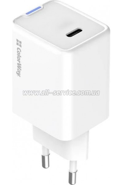 �������� ������� ColorWay GaN Mini 45W PD white (CW-CHS057PD-WT)