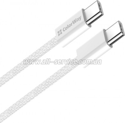 ���� ������ ColorWay USB-C to USB-C 2.0m PD 60W grey (CW-CBPDCC068-GR)