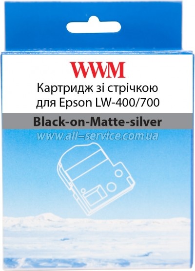 �������� WWM ��� Epson LW-400/ 700 6mm � 8m Black-on-Matte-silver (WWM-SM6X)