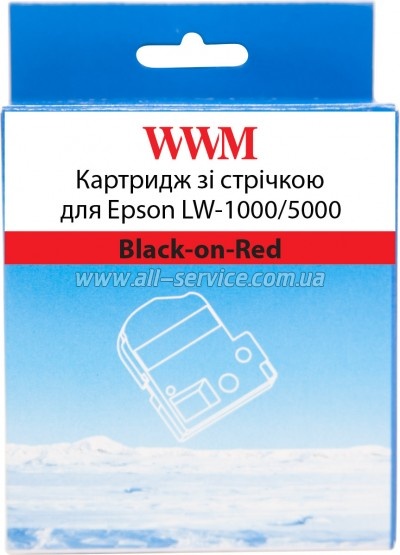 �������� WWM Epson LW-1000/ 5000 36mm � 8m Black-on-Red (WWM-SC36R)