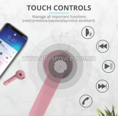  Trust Primo Touch True Wireless Mic Pink (23782)