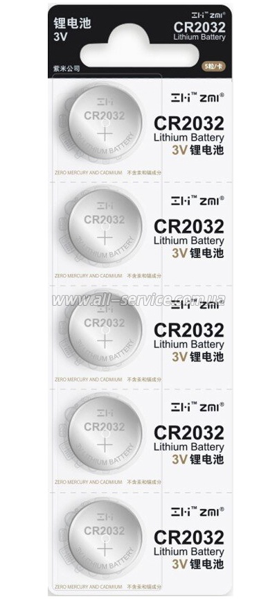  Xiaomi ZMI CR 2032 * 5 (CR2032/5pcs)