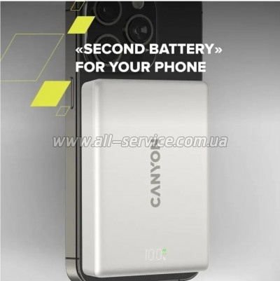 ������� ������������� Canyon 10000mAh OnPower 511 PD 20W Magnetic MagSafe Grey (CNS-CPB511G)