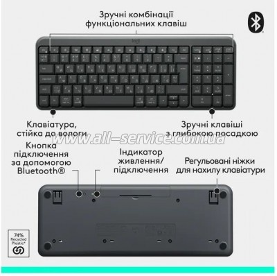  Logitech K250 Bluetooth/Wireless UA Graphite (920-013822)