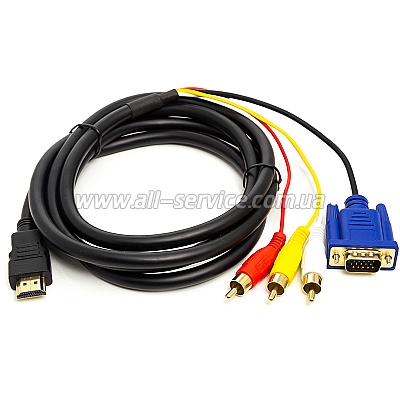  HDMI to VGA 3 RCA Adapter Converter Cable 1080p HDTV (CA912018)