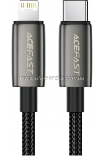 ���� ������ USB 2.0 AM to Lightning 1.2m 30W nylon black Acefast (6974316285410)