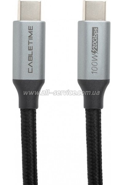 ���� ������ USB-C to USB-C 1.0m 10Gbps, 100W, 20V/ 5A, 4K/ 60HZ USB3.1 PowerPlant (CA913312)