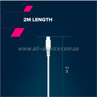 ���� ������ USB-C to USB-C 2.0m CC60SC 60W White Canyon (CNS-CC60SC20W)