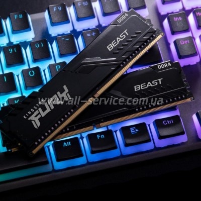     DDR4 32GB 3600 MHz Fury Beast Black Kingston Fury (ex.HyperX) (KF436C18BB/32)