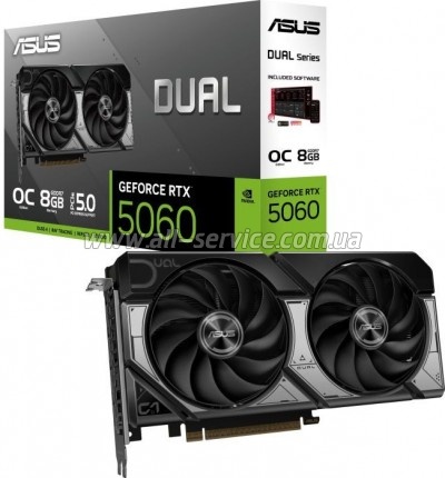  ASUS GeForce RTX5060 8Gb DUAL OC (DUAL-RTX5060-O8G)