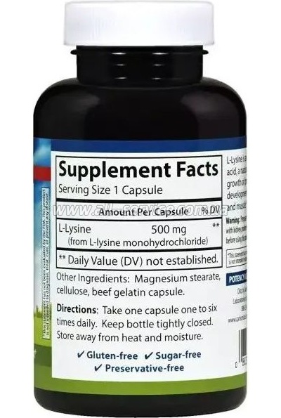  Carlson  500, L-Lysine, 100  (CL6881)