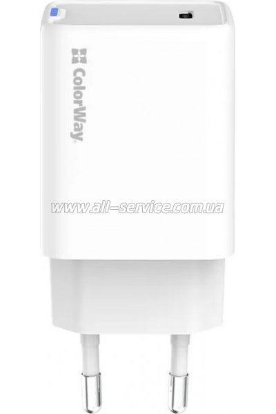 �������� ������� ColorWay GaN Mini 45W PD white (CW-CHS057PD-WT)