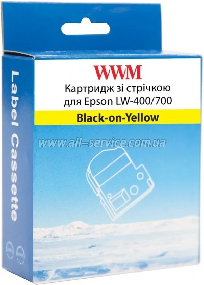 �������� WWM ��� Epson LW-400/ 700 9mm � 8m Black-on-Yellow (WWM-SC9Y)