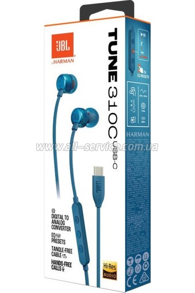  JBL Tune 310C USB-C Blue (JBLT310CBLU)
