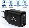 �������� ������� Vinga 2xUSB-C + USB-A Display 45W (VCR45ACCDB)