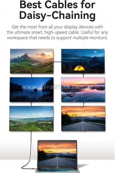 ���� ������ Thunderbolt 4 USB-C to USB-C 1.0m 240W Gray Aluminum Alloy VENTION (TAVHF)