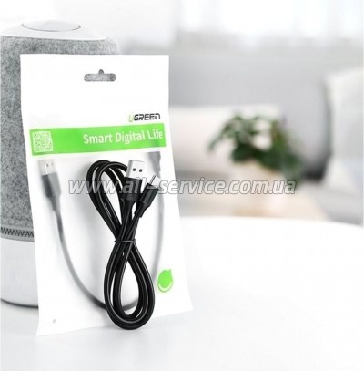 ���� ������ USB 2.0 AM to USB-C 3.0m 3.0A 18W US287 Black Ugreen (60826)