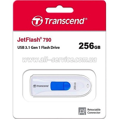  Transcend 256GB JetFlash 790 White USB 3.1 (TS256GJF790W)