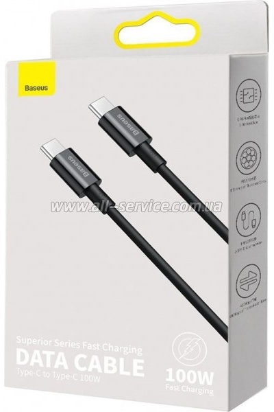���� ������ USB-C to USB-C 2.0m 100W black Baseus (CATYS-C01)