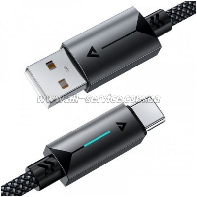���� ������ USB 2.0 AM to USB-C 1.2m 60W black Acefast (6974316284482)